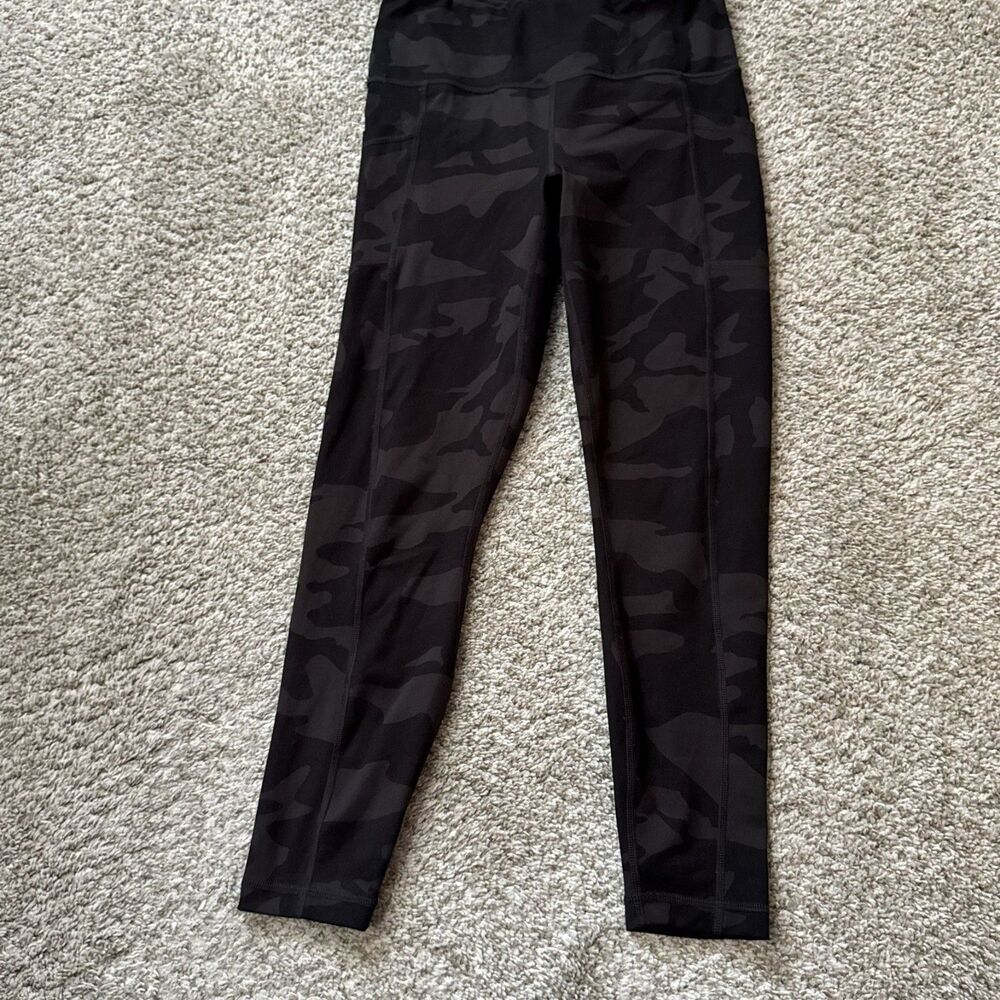 Yogalicious Lux Leggings Womens M Black Camo High Waist Pockets Ankle